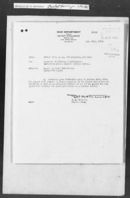 Thumbnail for 351-400 > 364 - IO-NYC to MID. Re: Maj. H.A. Strauss forwards copy of report gathered by one of Military Intelligence Allies regarding the "Negro Agitation".