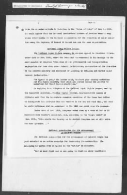 Thumbnail for 351-400 > 364 - IO-NYC to MID. Re: Maj. H.A. Strauss forwards copy of report gathered by one of Military Intelligence Allies regarding the "Negro Agitation".