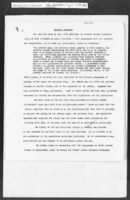 Thumbnail for 351-400 > 364 - IO-NYC to MID. Re: Maj. H.A. Strauss forwards copy of report gathered by one of Military Intelligence Allies regarding the "Negro Agitation".