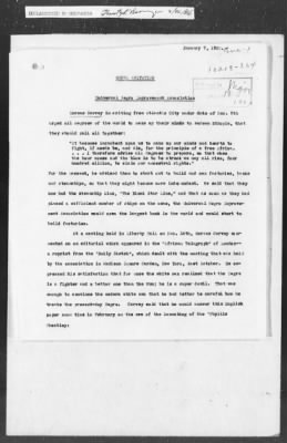 Thumbnail for 351-400 > 364 - IO-NYC to MID. Re: Maj. H.A. Strauss forwards copy of report gathered by one of Military Intelligence Allies regarding the "Negro Agitation".