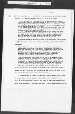 Thumbnail for 351-400 > 364 - IO-NYC to MID. Re: Maj. H.A. Strauss forwards copy of report gathered by one of Military Intelligence Allies regarding the "Negro Agitation".