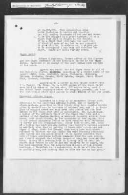 Thumbnail for 351-400 > 364 - IO-NYC to MID. Re: Maj. H.A. Strauss forwards copy of report gathered by one of Military Intelligence Allies regarding the "Negro Agitation".