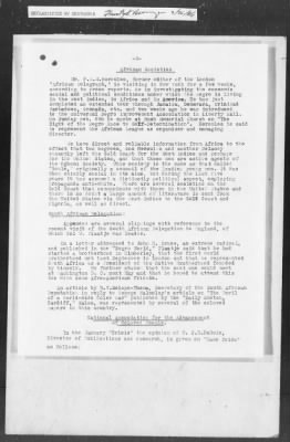 Thumbnail for 351-400 > 364 - IO-NYC to MID. Re: Maj. H.A. Strauss forwards copy of report gathered by one of Military Intelligence Allies regarding the "Negro Agitation".