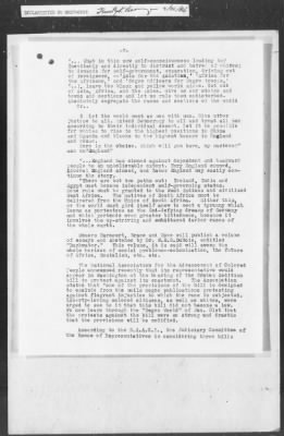 Thumbnail for 351-400 > 364 - IO-NYC to MID. Re: Maj. H.A. Strauss forwards copy of report gathered by one of Military Intelligence Allies regarding the "Negro Agitation".