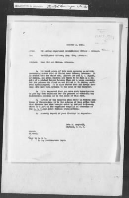 Thumbnail for 351-400 > 372 - C of S forwards letter from Mrs. M.C. Duncan, Bernie, MO, to Sec. of War. Re: Uprising in Fargo, AR.