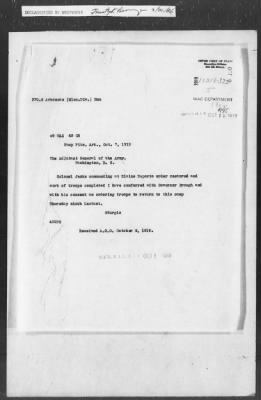 Thumbnail for 351-400 > 372 - C of S forwards letter from Mrs. M.C. Duncan, Bernie, MO, to Sec. of War. Re: Uprising in Fargo, AR.