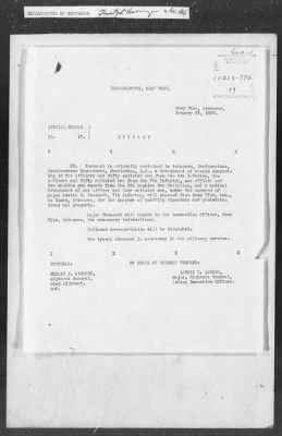 Thumbnail for 351-400 > 372 - C of S forwards letter from Mrs. M.C. Duncan, Bernie, MO, to Sec. of War. Re: Uprising in Fargo, AR.