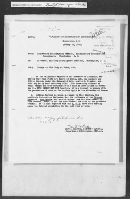 Thumbnail for 351-400 > 372 - C of S forwards letter from Mrs. M.C. Duncan, Bernie, MO, to Sec. of War. Re: Uprising in Fargo, AR.