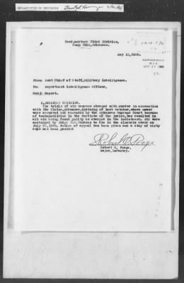 Thumbnail for 351-400 > 372 - C of S forwards letter from Mrs. M.C. Duncan, Bernie, MO, to Sec. of War. Re: Uprising in Fargo, AR.