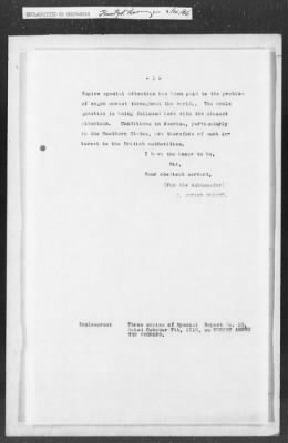 Thumbnail for 351-400 > 378 - M/A England #8211 forwards a British Secret Report. Re: Unrest among the negroes based on statement by Maj. W.H. Loving.