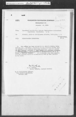 Thumbnail for 351-400 > 383 - IO-SED to MID. Re: Mr. Roberts Blount, Union Springs, AL reports that negroes in the vicinity have received "The Half Century" magazine.