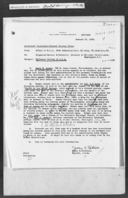 Thumbnail for 351-400 > 388 - MID, Philadelphia, PA to MID. Re: Henry E. Bryant, colored informant, head of the "Thrift of the World" society for benefit of colored race.