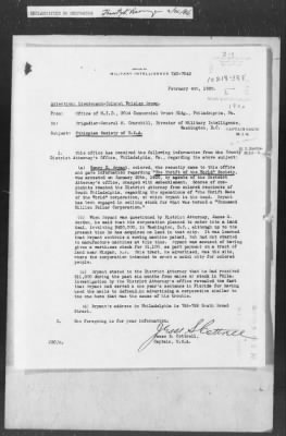 Thumbnail for 351-400 > 388 - MID, Philadelphia, PA to MID. Re: Henry E. Bryant, colored informant, head of the "Thrift of the World" society for benefit of colored race.