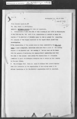 Thumbnail for 351-400 > 388 - MID, Philadelphia, PA to MID. Re: Henry E. Bryant, colored informant, head of the "Thrift of the World" society for benefit of colored race.