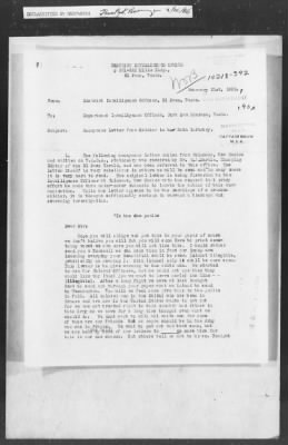 Thumbnail for 351-400 > 392 - IO-El Paso, TX to IO-Ft. Sam Houston, TX. Re: Annonymous letter from colored soldier in 24th Infantry, mailed from Columbus, NM.