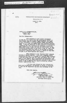 Thumbnail for 401-450 > 405 - IO-SED forwards letter from IO Chapman Field, Miami, FL. Re: Overseas Club, order is not radical