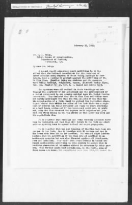 Thumbnail for 401-450 > 417 - IO, 2nd-C to MID forwards report. Re: Philip Randolph and Chandler Owens, editors of the radical magazine "The Messenger".