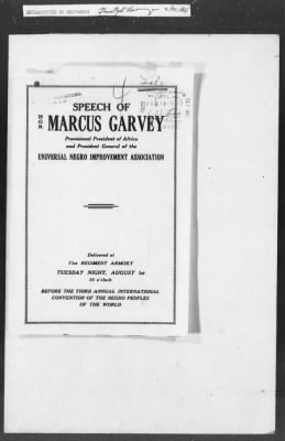 Thumbnail for 401-450 > 418 - DS forwards report that Marcus Garvey is to visit Kingston, Jamaica.