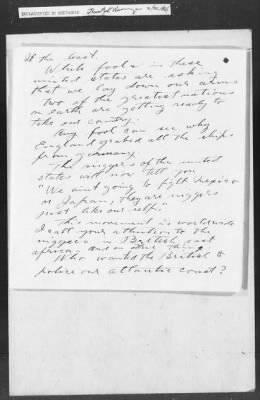 Thumbnail for 401-450 > 422 - C of S forwards annonymous letter to MI-4 from Grand Rapids, MI. Re: Situation of negroes in the US.