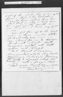 Thumbnail for 401-450 > 422 - C of S forwards annonymous letter to MI-4 from Grand Rapids, MI. Re: Situation of negroes in the US.