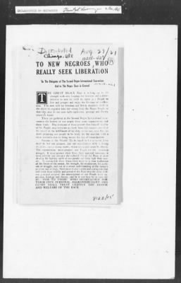 Thumbnail for 401-450 > 427 - IO, 6th-C to MID. Photostat of pamphlet "To New Negroes Who Really Seek Liberation".