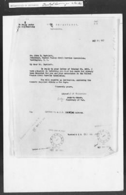 Thumbnail for 401-450 > 429 - C of S forwards letter from 3rd Asst Sec. of State to Sec. of War. Re: Desire among colored people of US to present a memorial to the French delgation.