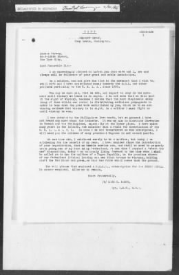 Thumbnail for 401-450 > 435 - DJ to MID. Re: Photostatic copy of a letter addressed to Marcus Garvey, negro agitator, by one Mack C. Nance, Sgt. In QMC US Army, Camp Lewis, WA.