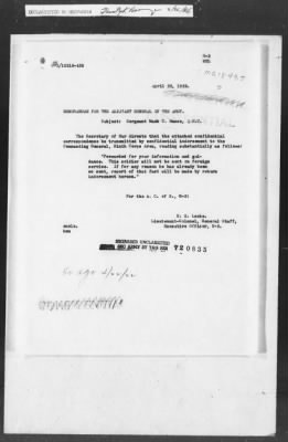 Thumbnail for 401-450 > 435 - DJ to MID. Re: Photostatic copy of a letter addressed to Marcus Garvey, negro agitator, by one Mack C. Nance, Sgt. In QMC US Army, Camp Lewis, WA.