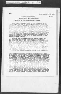 Thumbnail for 401-450 > 435 - DJ to MID. Re: Photostatic copy of a letter addressed to Marcus Garvey, negro agitator, by one Mack C. Nance, Sgt. In QMC US Army, Camp Lewis, WA.