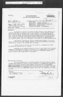 Thumbnail for 451-473 > 453 - IO 6th CA. Re: "Major" George Fisher, Military Order of Guards, Chicago. Re: An investigation into an Army WPA aviation course for negroes disclosed.