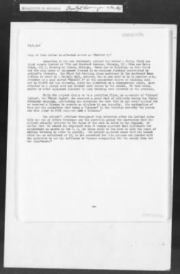 Thumbnail for 451-473 > 453 - IO 6th CA. Re: "Major" George Fisher, Military Order of Guards, Chicago. Re: An investigation into an Army WPA aviation course for negroes disclosed.