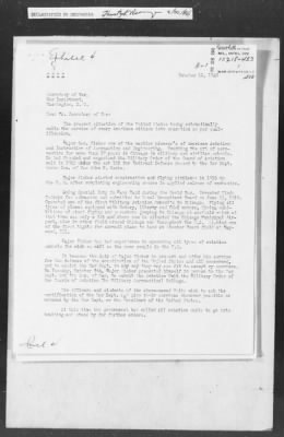 Thumbnail for 451-473 > 453 - IO 6th CA. Re: "Major" George Fisher, Military Order of Guards, Chicago. Re: An investigation into an Army WPA aviation course for negroes disclosed.