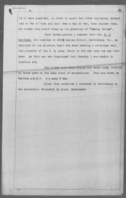 Thumbnail for Miscellaneous Files, 1909-21 > THEFT OF GOVERNMENT PROPERTY from AVIATION GENERAL SUPPLY DEPOT, MIDDLETON, PA. (#30212)