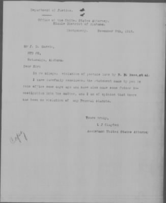 Miscellaneous Files, 1909-21 > Case #16620