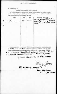 Thumbnail for Emancipation Papers > Jones, Mary (Owner)