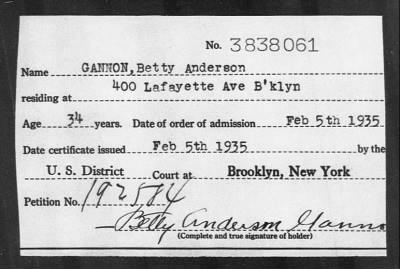 Thumbnail for 1935 > GANNON, Betty Anderson