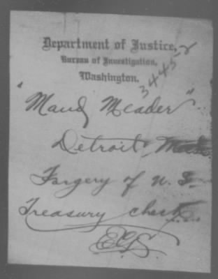 Thumbnail for Miscellaneous Files, 1909-21 > Alleged Forgery (#34452)