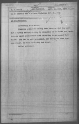 Thumbnail for Miscellaneous Files, 1909-21 > Violation Act Nov. 21, 1918 (#34459)