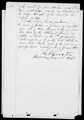 Thumbnail for Court Documents > Custer's Written Defense