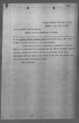 Thumbnail for Miscellaneous Files, 1909-21 > ILLEGAL SALE OF GOVERNMENT PROPERTIES (#35468)