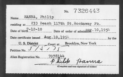 Thumbnail for 1954 > HANNA, Philip