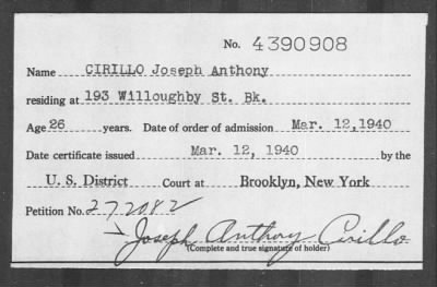 1940 > CIRILLO Joseph Anthony