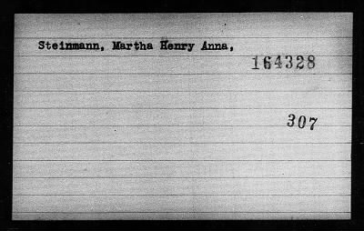 Thumbnail for Steinmann > Steinmann, Martha Henry Anna,