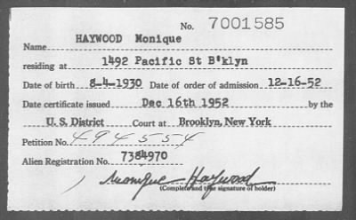 Thumbnail for 1952 > HAYWOOD Monique