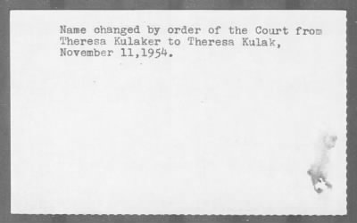 Thumbnail for 1954 > KULAK, Theresa (KULAKER)