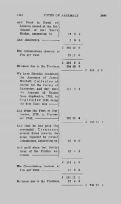 Volume III > Votes of Assembly 1741