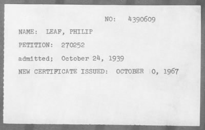 Thumbnail for 1939 > LEAF, PHILIP