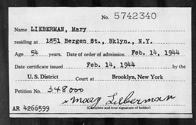 Thumbnail for 1944 > LIEBERMAN, Mary