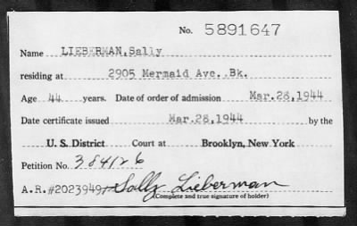 Thumbnail for 1944 > LIEBERMAN, Sally