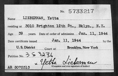 Thumbnail for 1944 > LIEBERMAN, Yetta